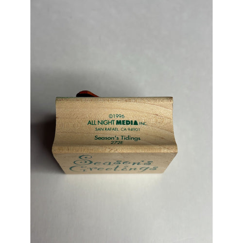 All Night Media Rubber Stamp Seasons Greetings Sentiment Christmas Card Words