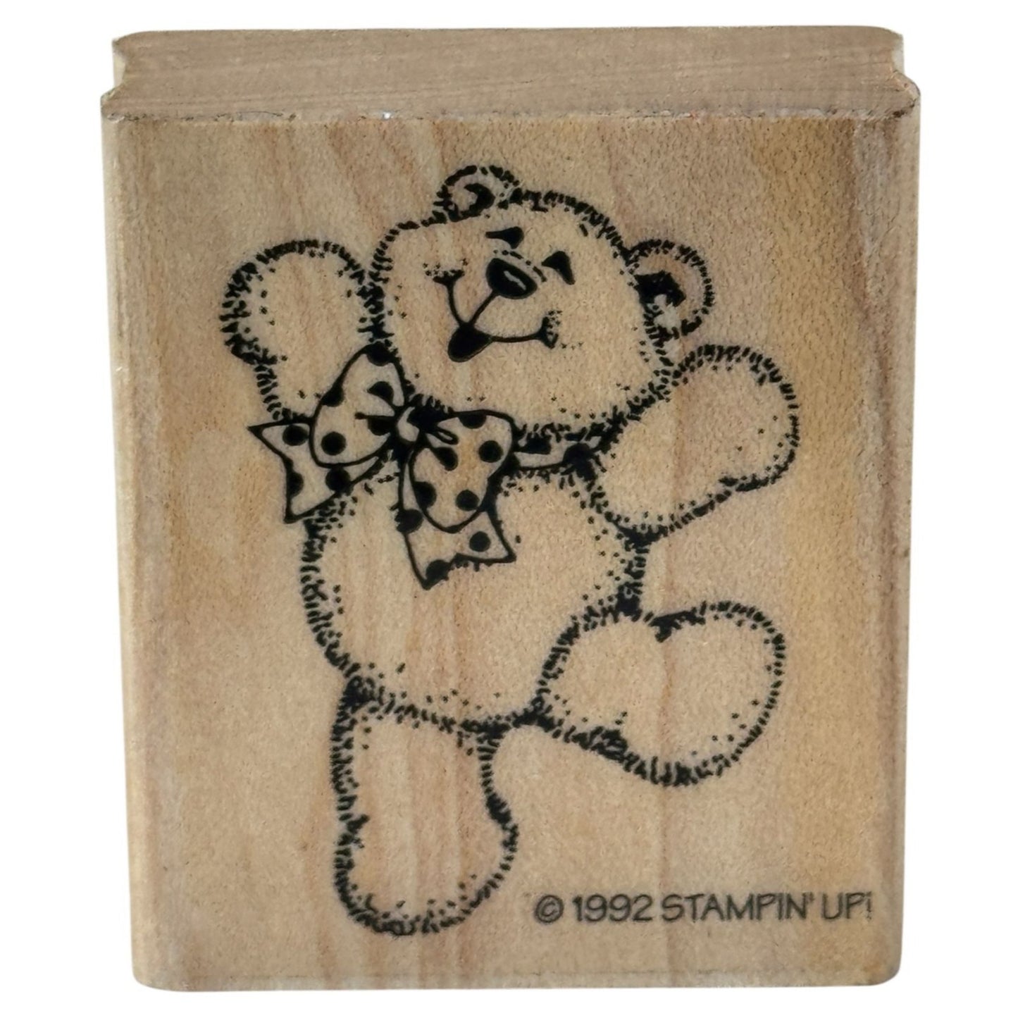 Stampin Up Rubber Stamp Teddy Bear Bow Tie Excitement Hug Friendship Card Making