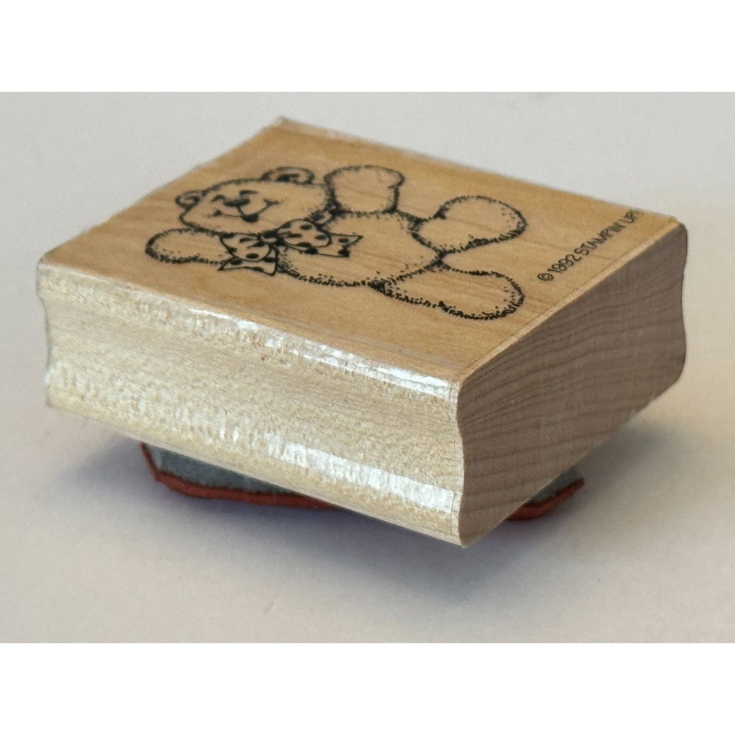 Stampin Up Rubber Stamp Teddy Bear Bow Tie Excitement Hug Friendship Card Making