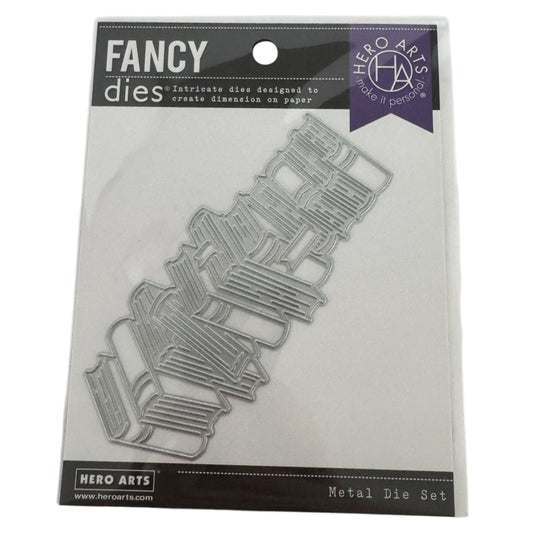 Hero Arts Fancy Dies Stacked Books Reading Metal Die Set Cardmaking Junk Journal