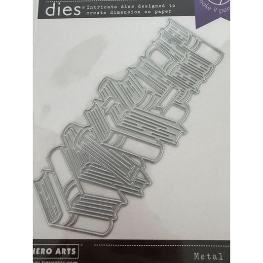 Hero Arts Fancy Dies Stacked Books Reading Metal Die Set Cardmaking Junk Journal