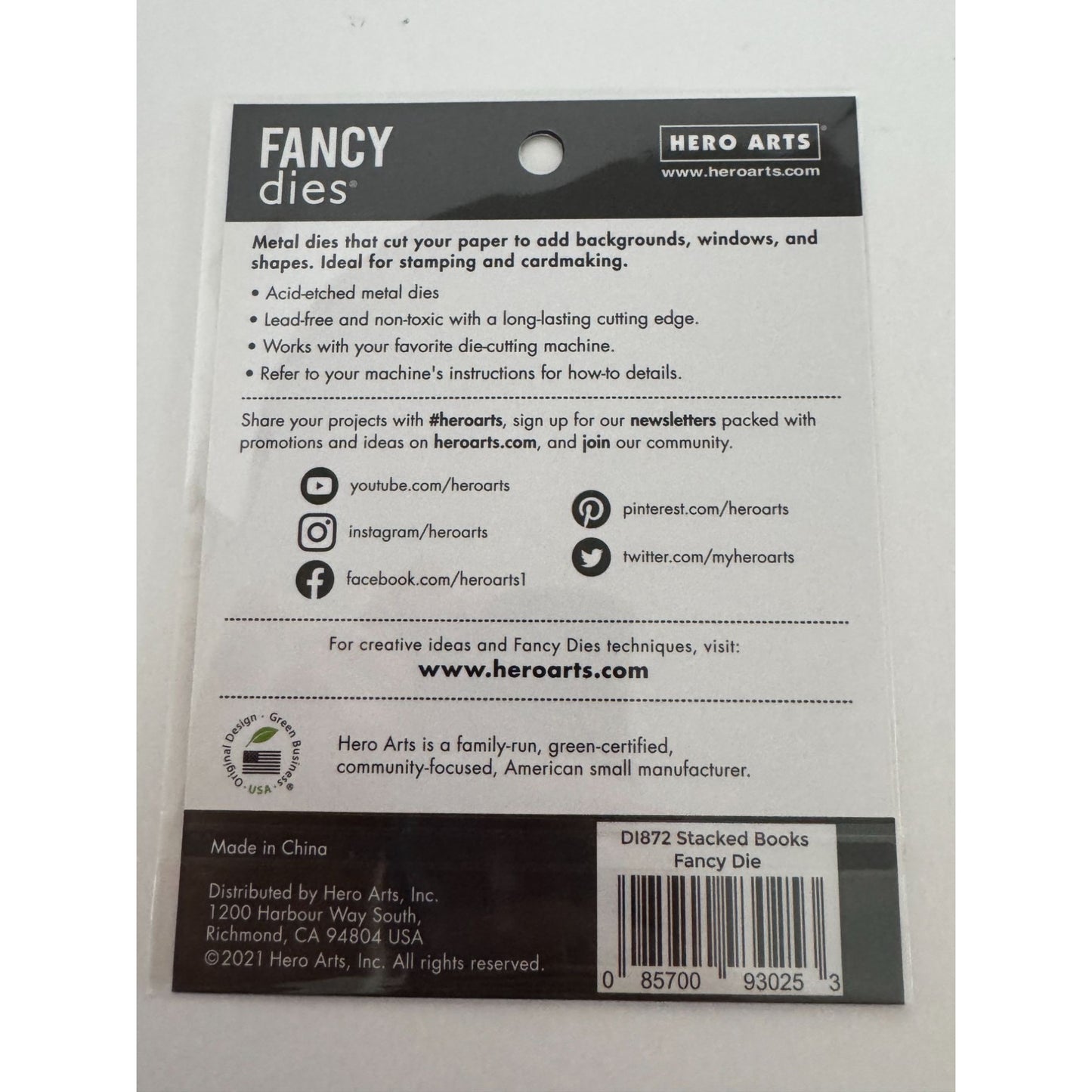 Hero Arts Fancy Dies Stacked Books Reading Metal Die Set Cardmaking Junk Journal