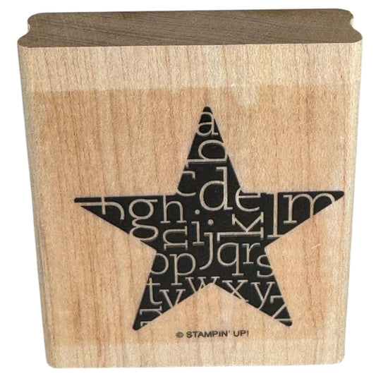 Stampin Up Rubber Stamp Star Alphabet Letters Design Card Making Craft 1.75 Inch
