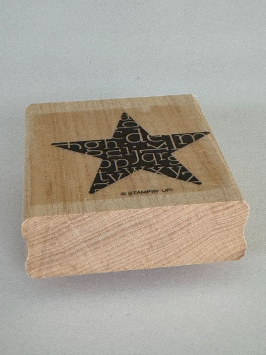 Stampin Up Rubber Stamp Star Alphabet Letters Design Card Making Craft 1.75 Inch