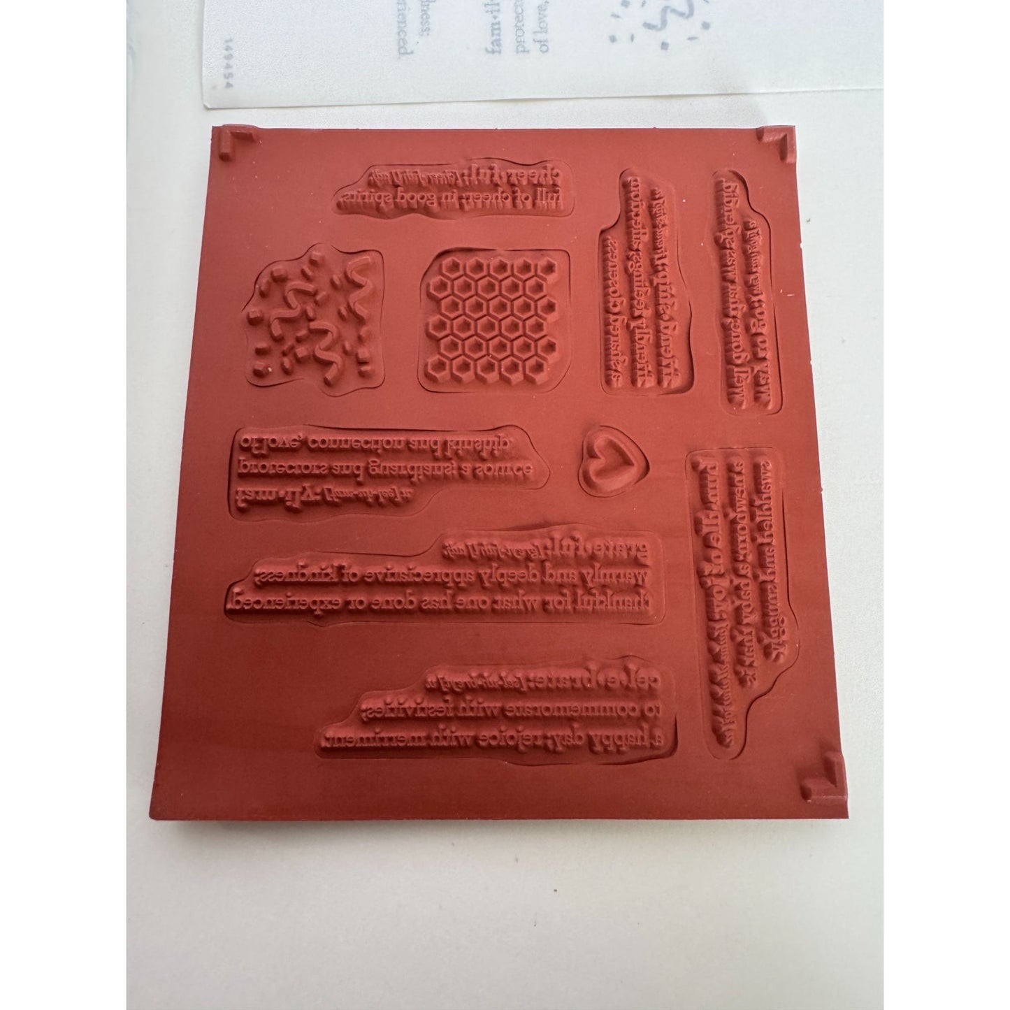 Stampin Up Cling Stamp Set Rubber Praiseworthy Prose Definitions Grateful Family