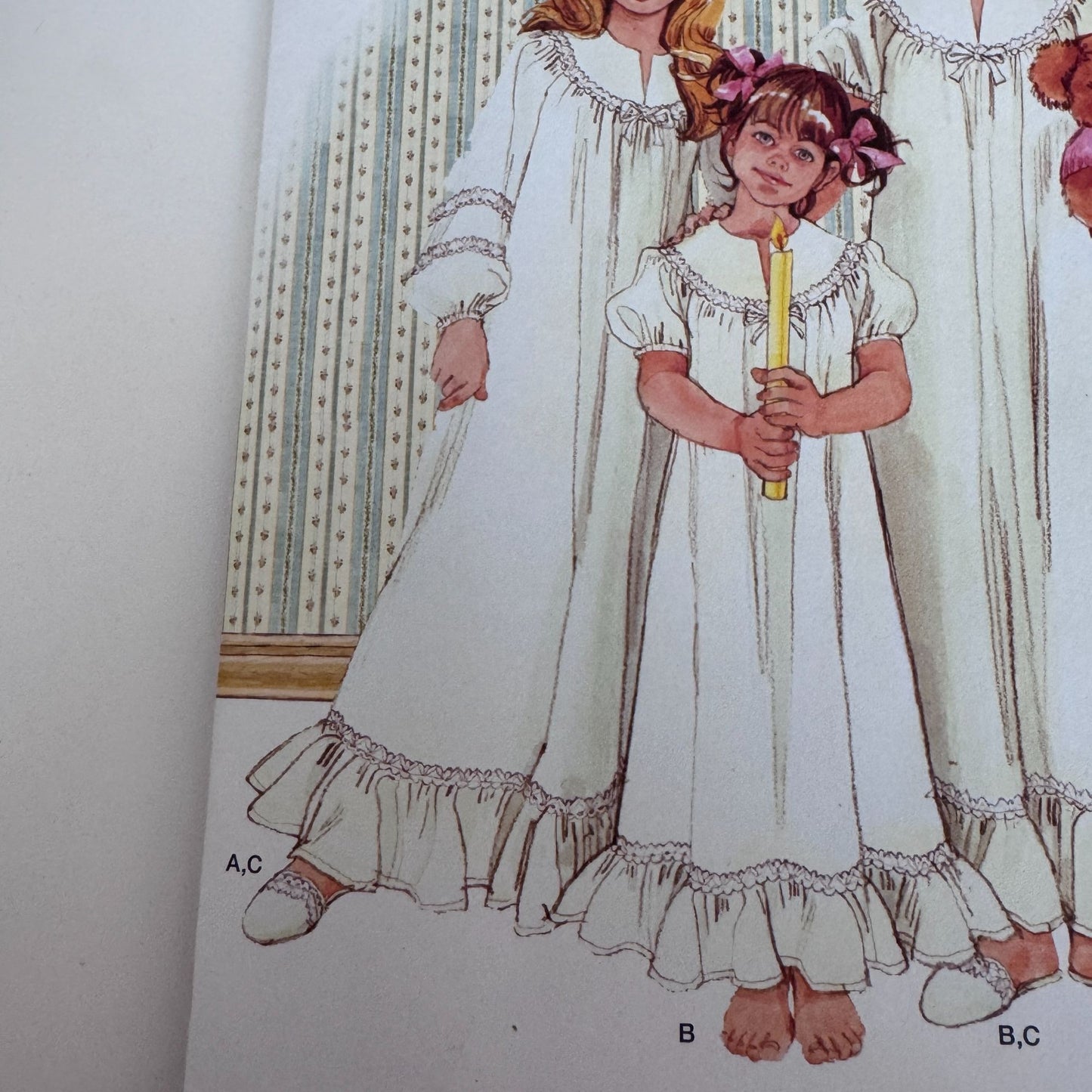 Simplicity Sewing Pattern 3586 Girls Nightgown Vintage Style Pajamas 2-6X Slippers Uncut