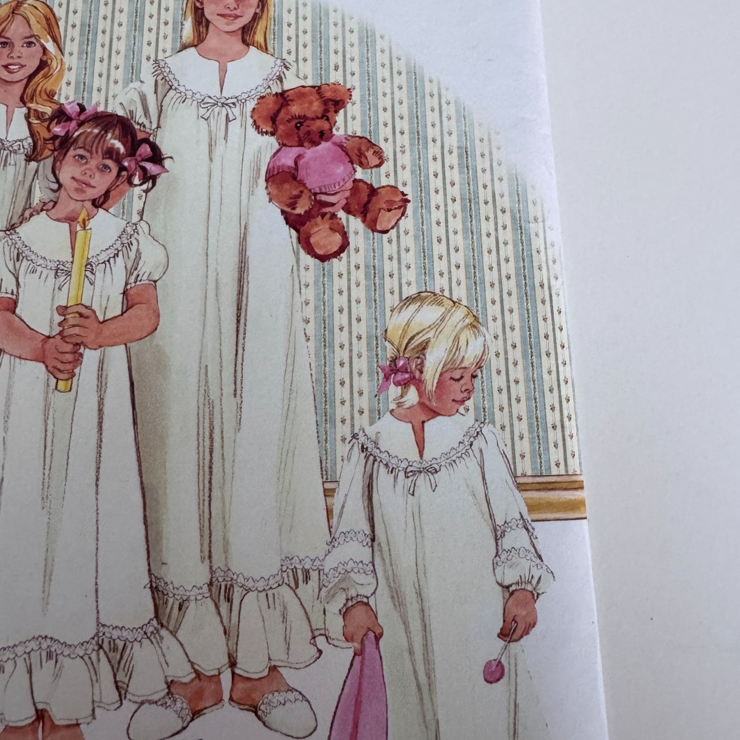 Simplicity Sewing Pattern 3586 Girls Nightgown Vintage Style Pajamas 2-6X Slippers Uncut