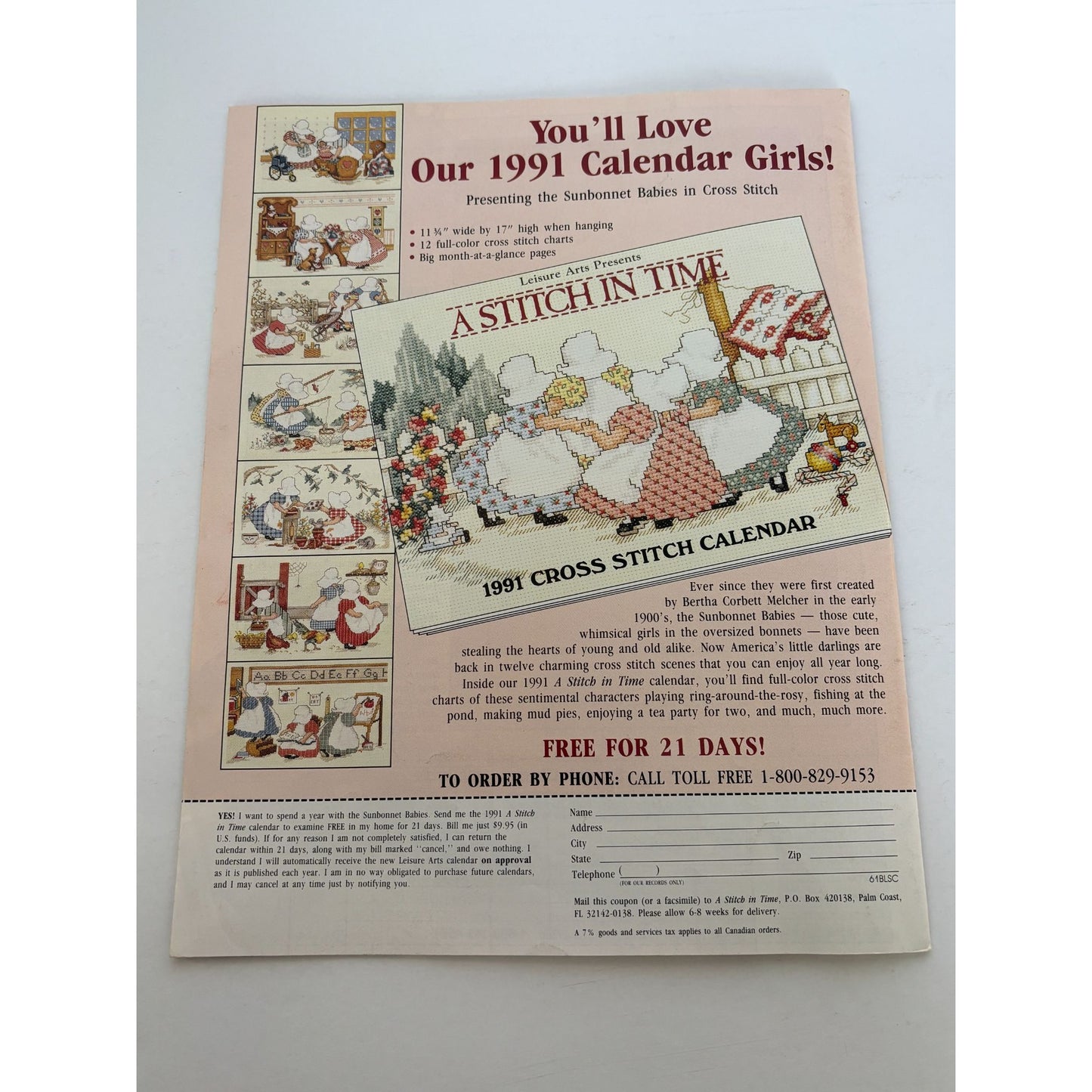 Leisure Arts The Magazine February 1991 Cross Stitch Knit Crochet Patterns Love