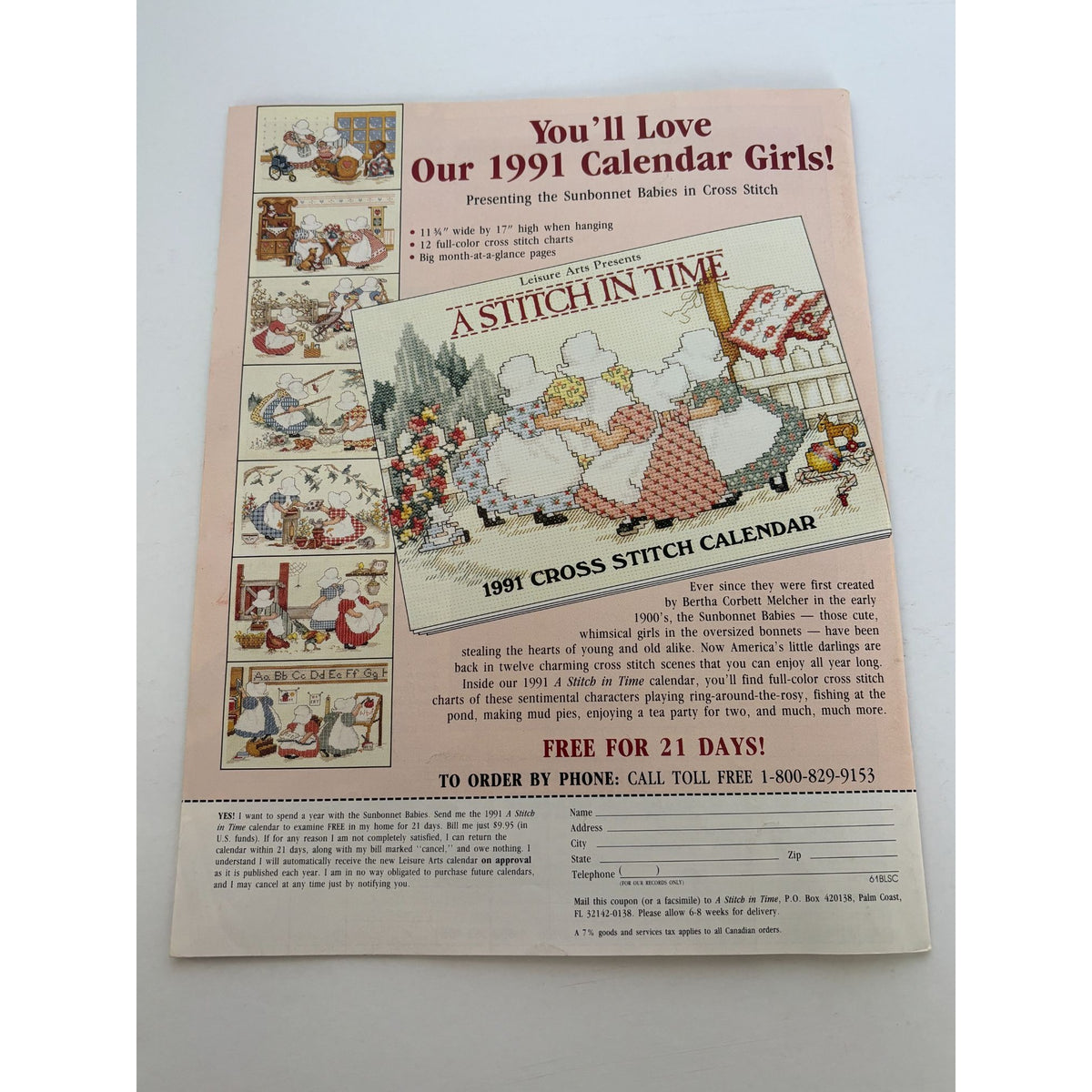 Leisure Arts The Magazine February 1991 Cross Stitch Knit Crochet Patterns Love