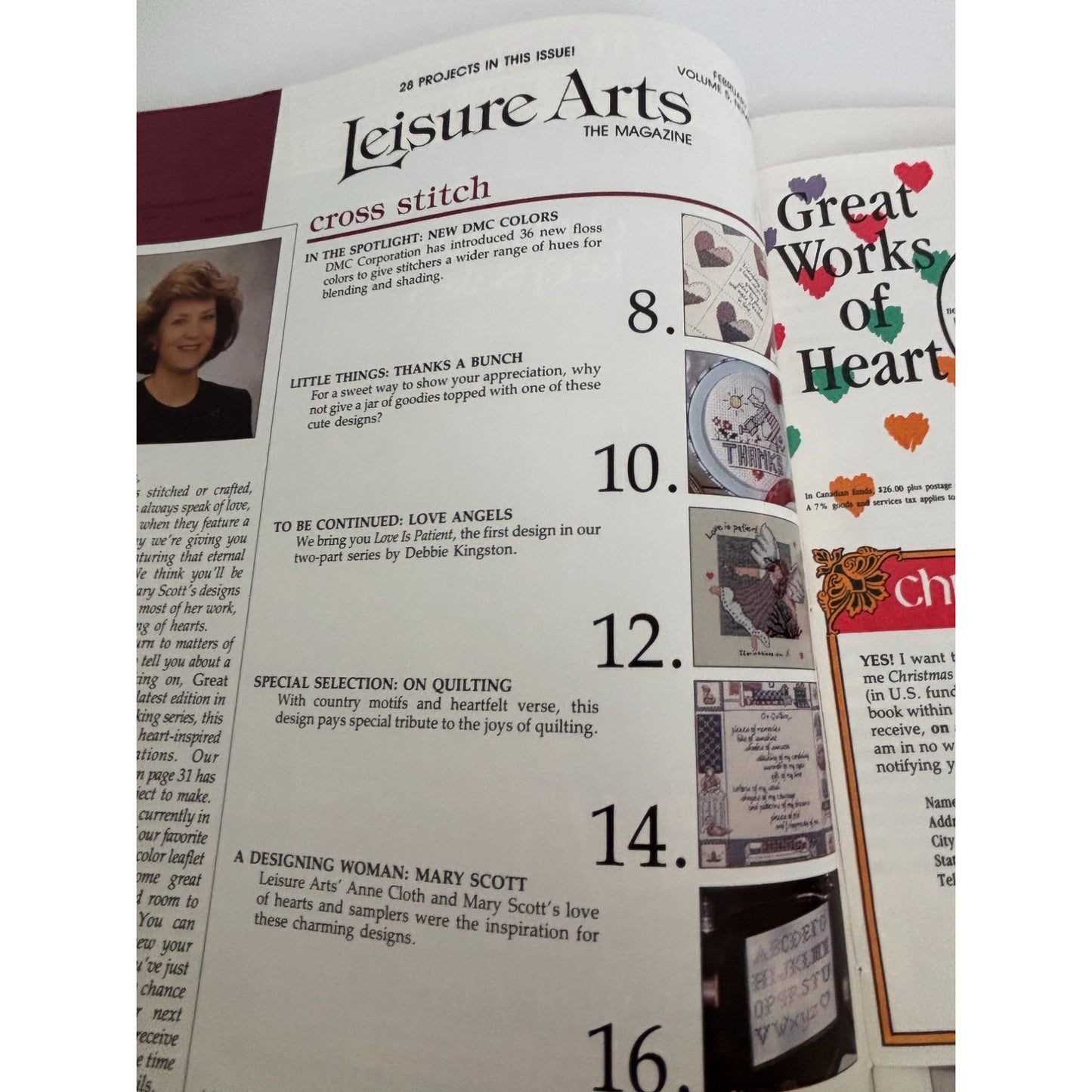 Leisure Arts The Magazine February 1991 Cross Stitch Knit Crochet Patterns Love