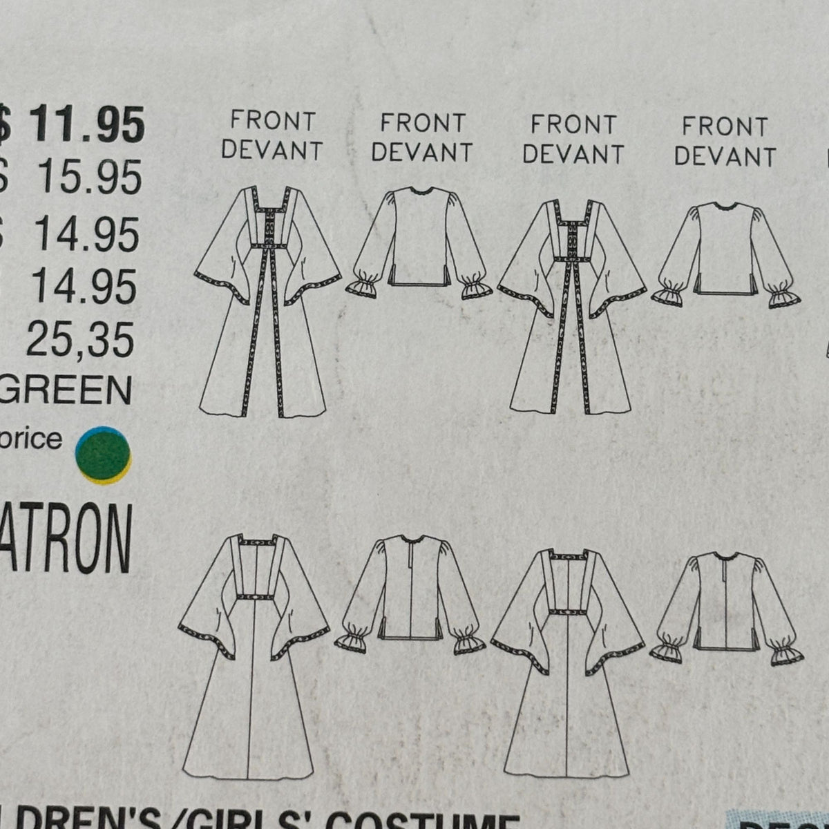 Butterick Sewing Pattern 5655 Renaissance Dress Costume Medieval Gown 14-18 Uncut Historical