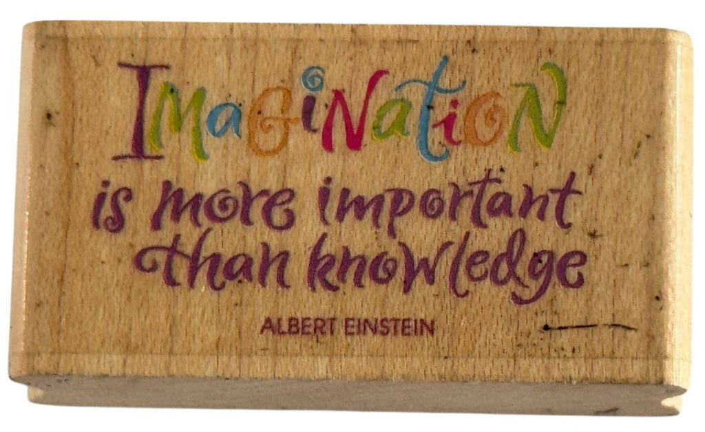 Rubber Stampede Rubber Stamp Albert Einstein Quote Imagination is More Words