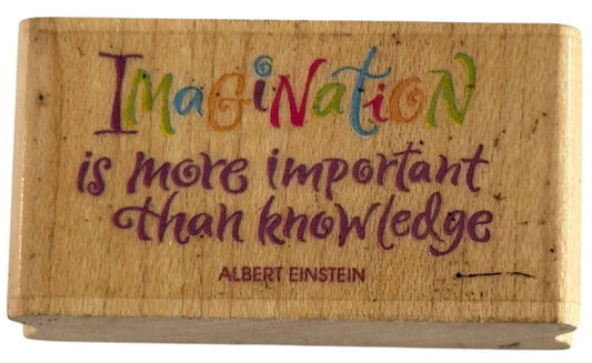Rubber Stampede Rubber Stamp Albert Einstein Quote Imagination is More Words