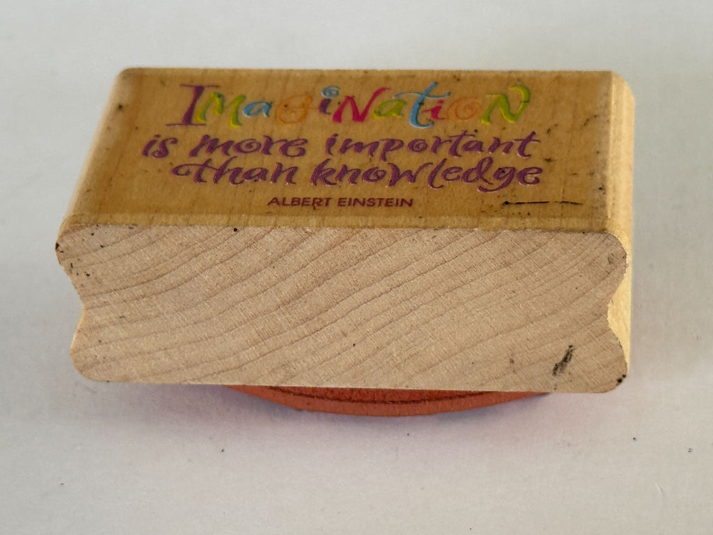 Rubber Stampede Rubber Stamp Albert Einstein Quote Imagination is More Words