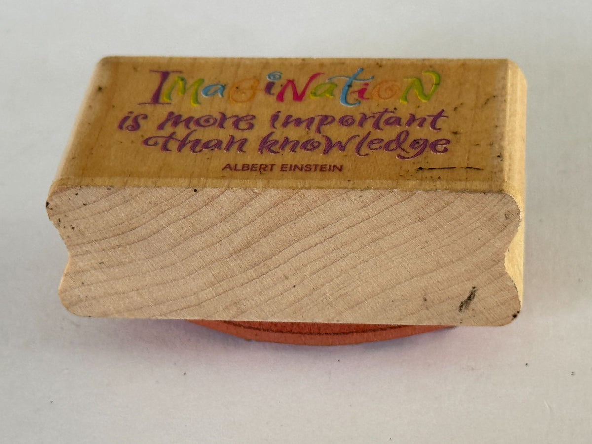 Rubber Stampede Rubber Stamp Albert Einstein Quote Imagination is More Words