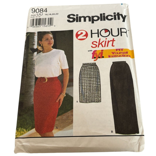 Simplicity Sewing Pattern 9084 Misses 2-Hour Skirt Work Career Size 16-22 Uncut