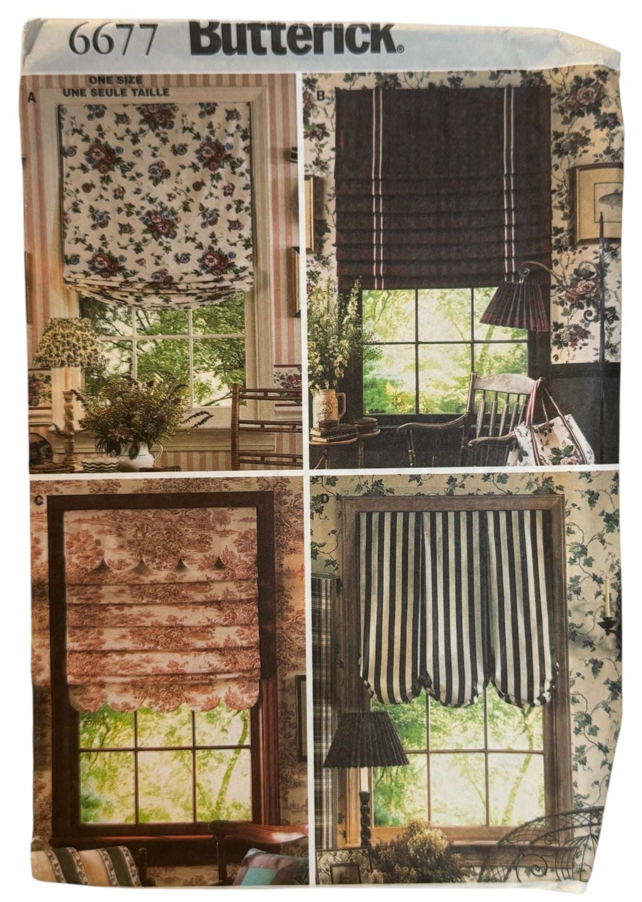 Butterick Sewing Pattern 6677 Waverly Easy to Do Shades Window Home Decor Uncut