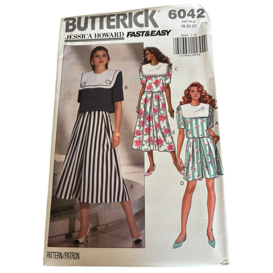 Butterick Sewing Pattern 6042 Misses Top Split Skirt Culotte Skort Easy 18 20 22
