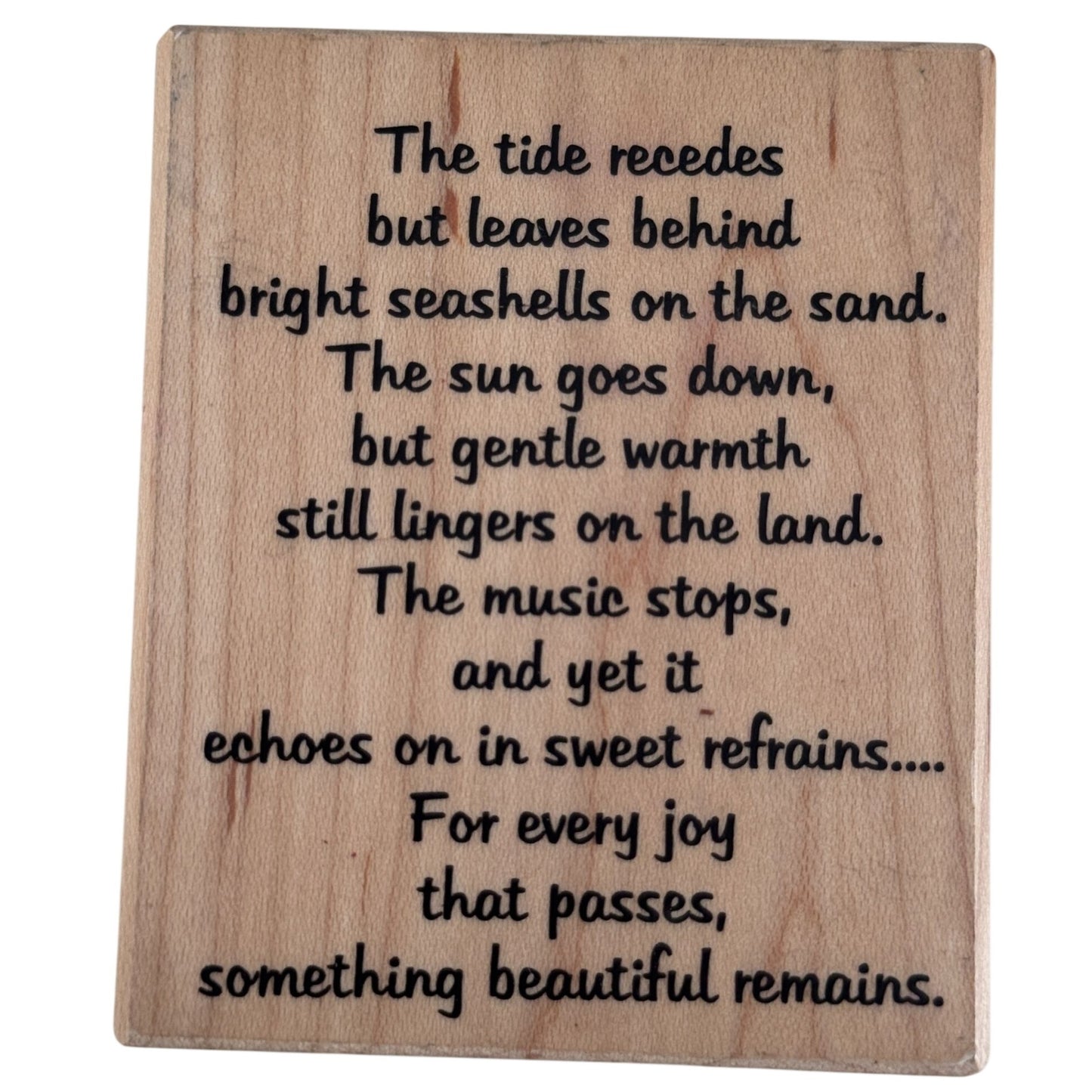 Stamp It Rubber Stamp Tide Recedes Coastal Poem Nautical Cardmaking Words Poetry Beauty Remains
