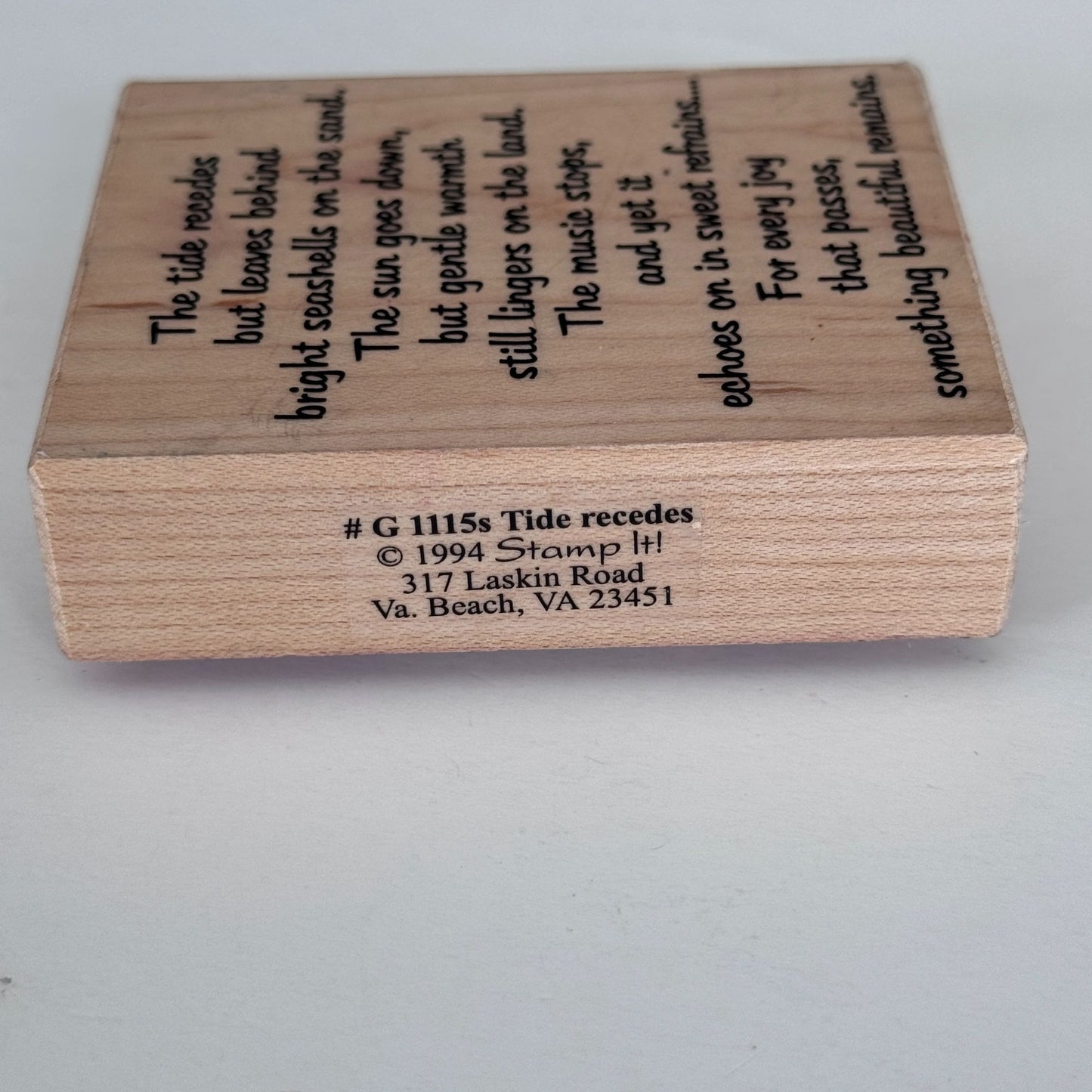Stamp It Rubber Stamp Tide Recedes Coastal Poem Nautical Cardmaking Words Poetry Beauty Remains