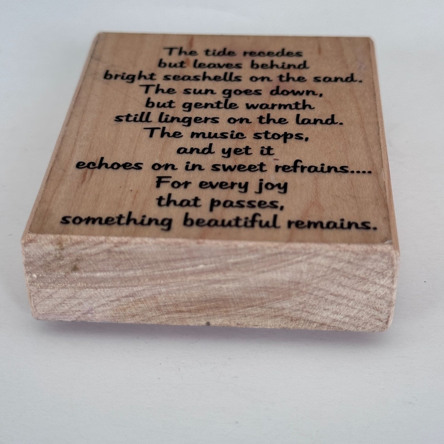 Stamp It Rubber Stamp Tide Recedes Coastal Poem Nautical Cardmaking Words Poetry Beauty Remains