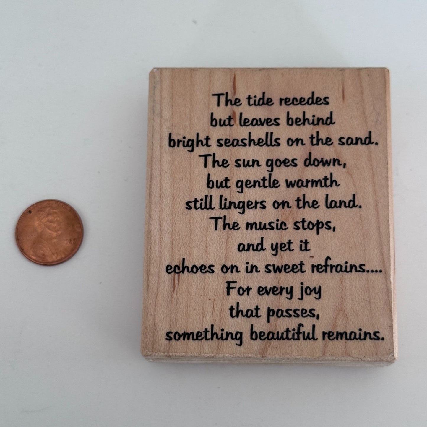 Stamp It Rubber Stamp Tide Recedes Coastal Poem Nautical Cardmaking Words Poetry Beauty Remains