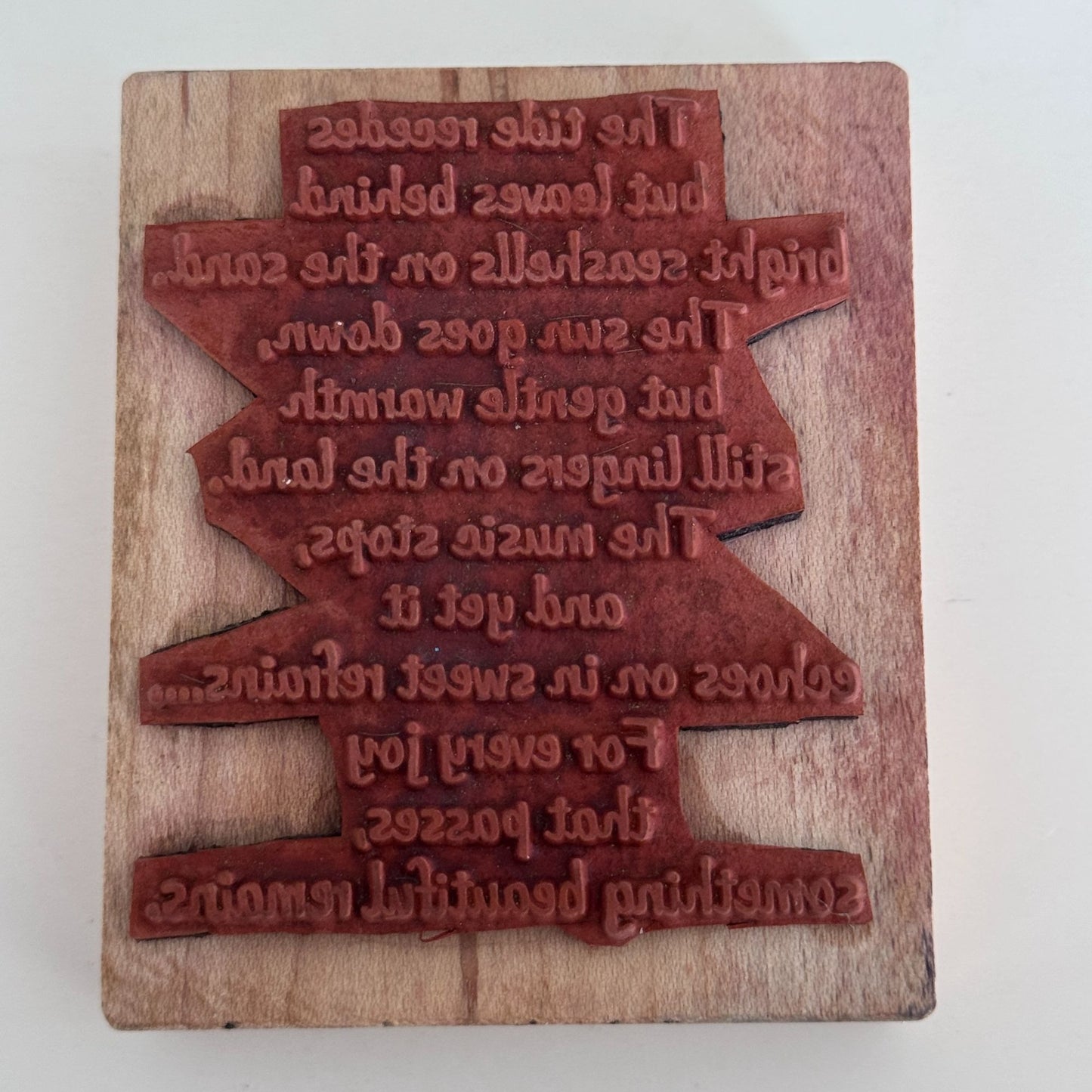Stamp It Rubber Stamp Tide Recedes Coastal Poem Nautical Cardmaking Words Poetry Beauty Remains