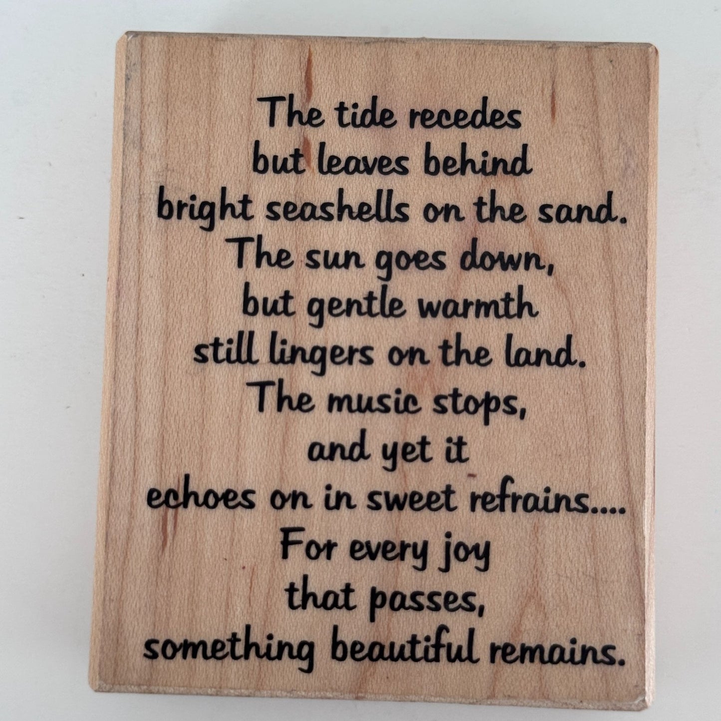 Stamp It Rubber Stamp Tide Recedes Coastal Poem Nautical Cardmaking Words Poetry Beauty Remains