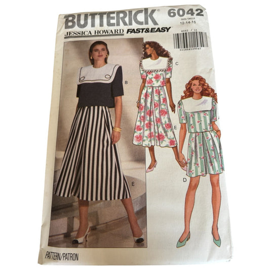 Butterick Sewing Pattern 6042 Top Split Skirt Outfit Culotte Skort UC Easy 12-16