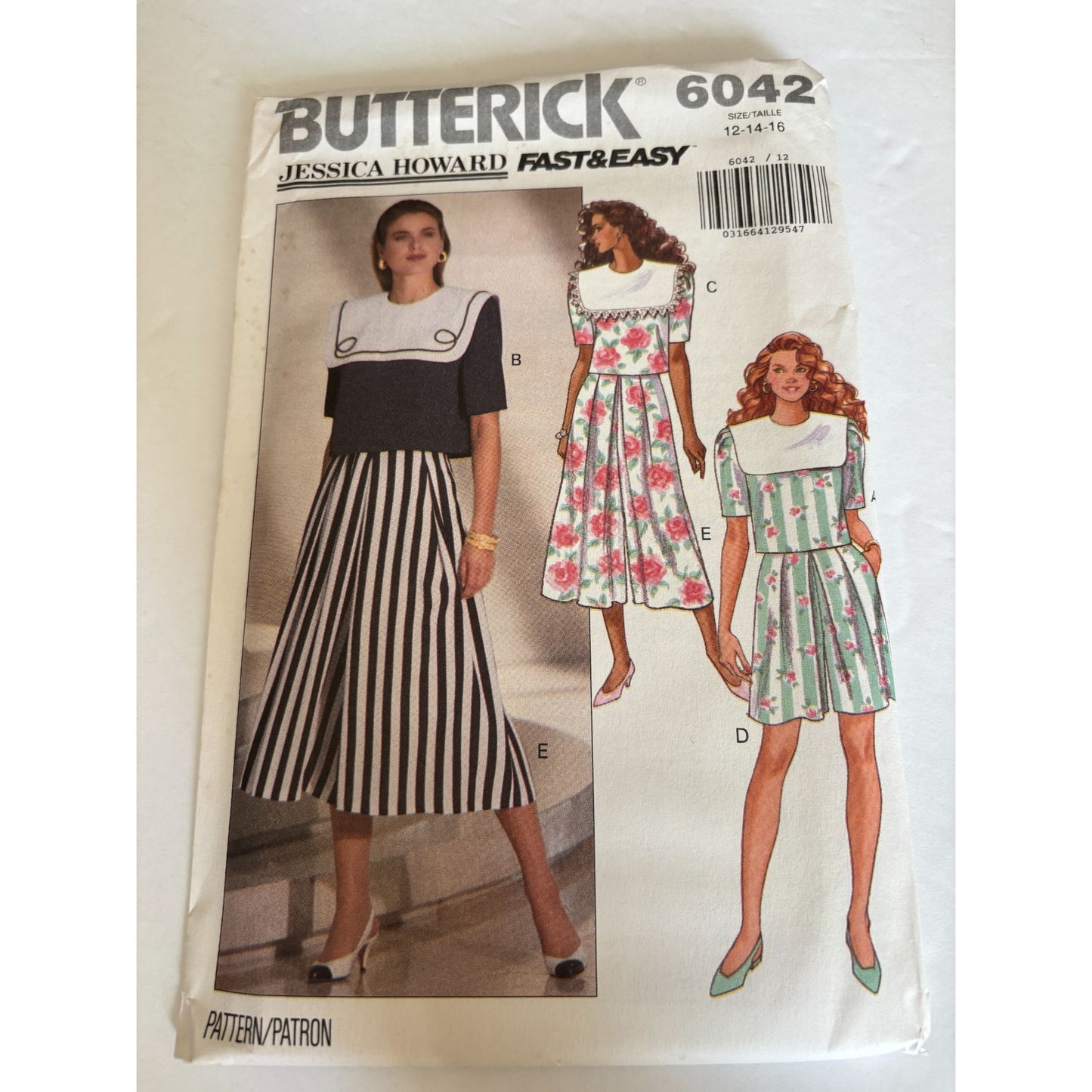 Butterick Sewing Pattern 6042 Top Split Skirt Outfit Culotte Skort UC Easy 12-16