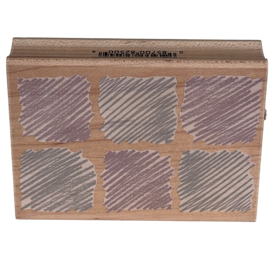 Hero Arts Rubber Stamp Background of Six Scribbles Distressed Squares Grunge Texture Junk Journaling