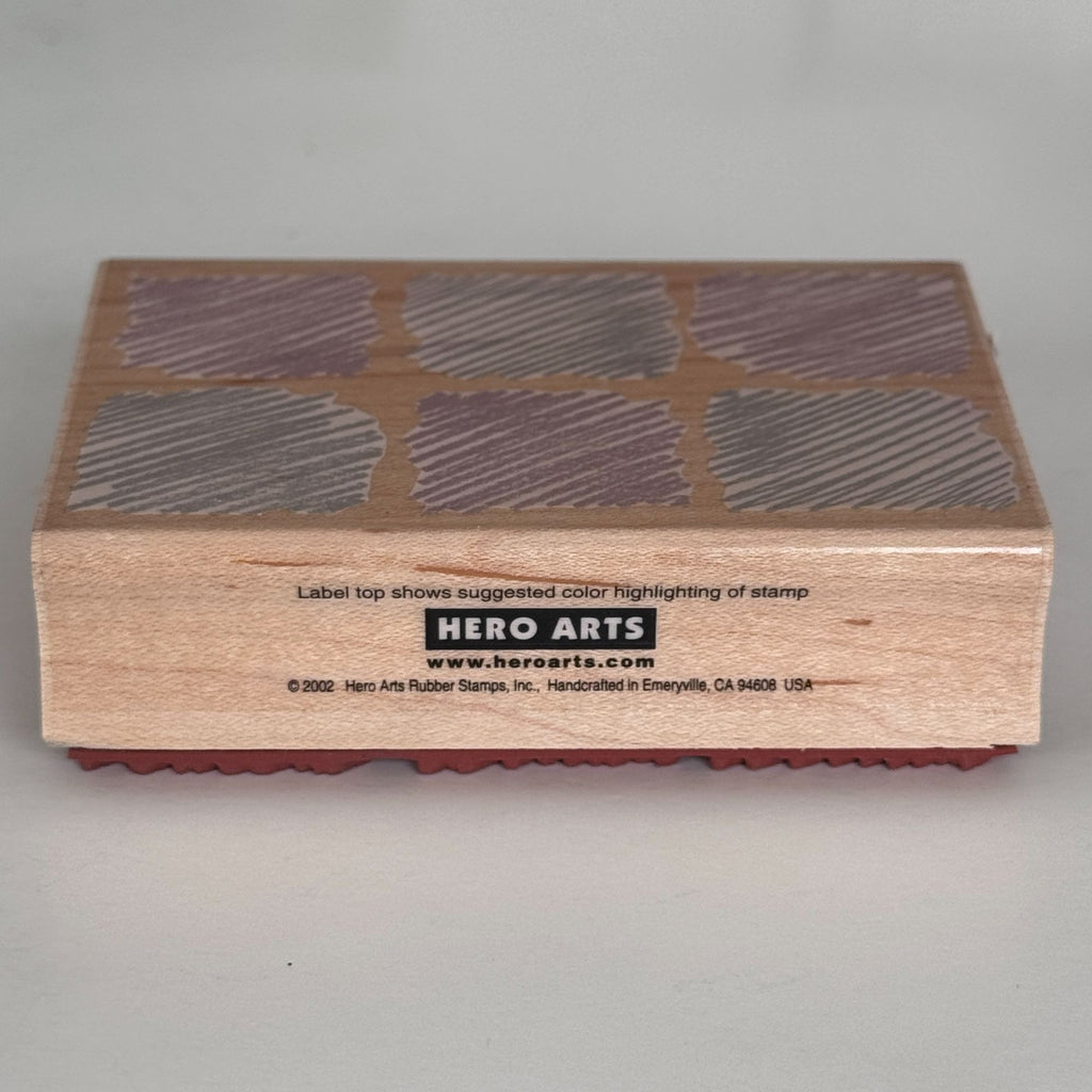 Hero Arts Rubber Stamp Background of Six Scribbles Distressed Squares Grunge Texture Junk Journaling