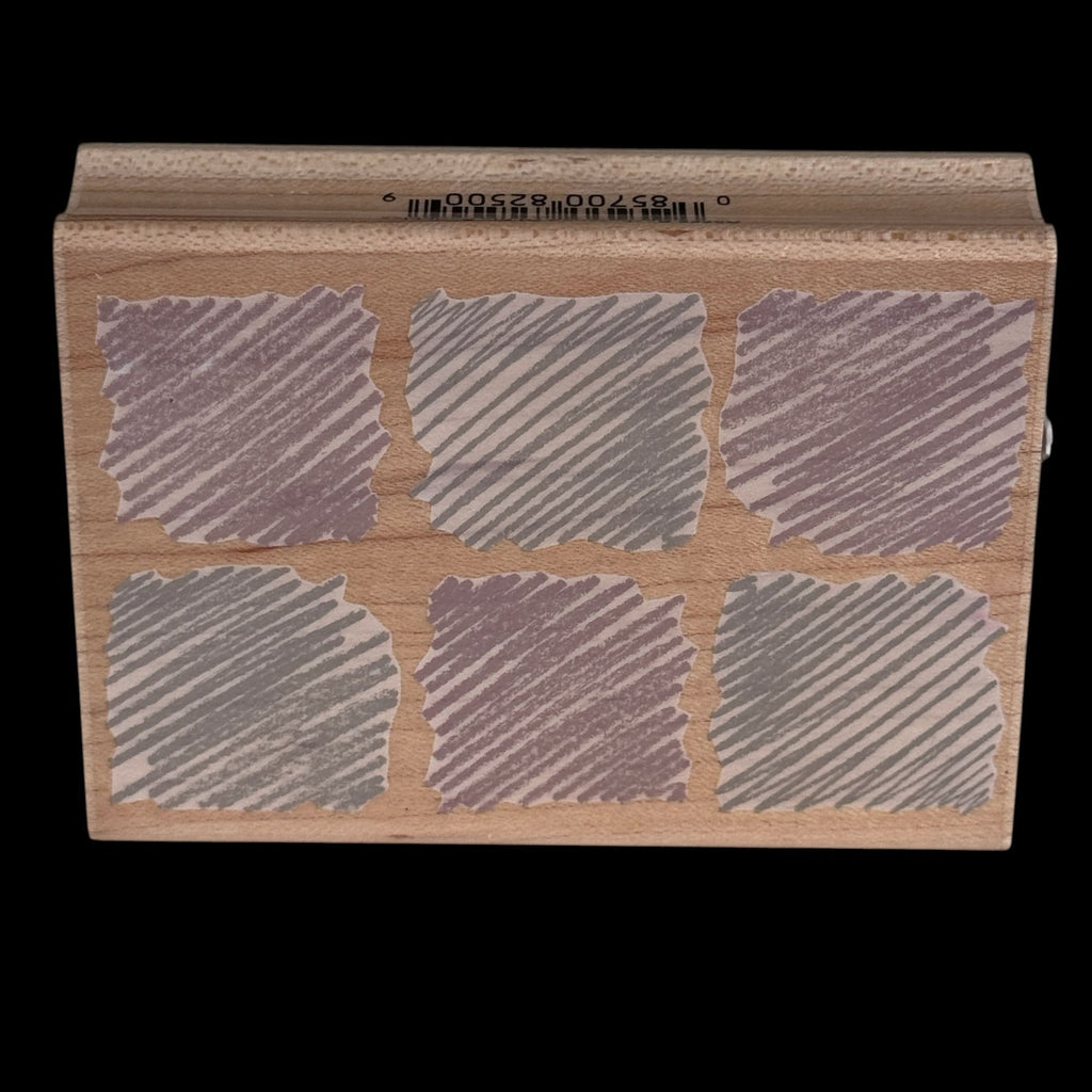 Hero Arts Rubber Stamp Background of Six Scribbles Distressed Squares Grunge Texture Junk Journaling