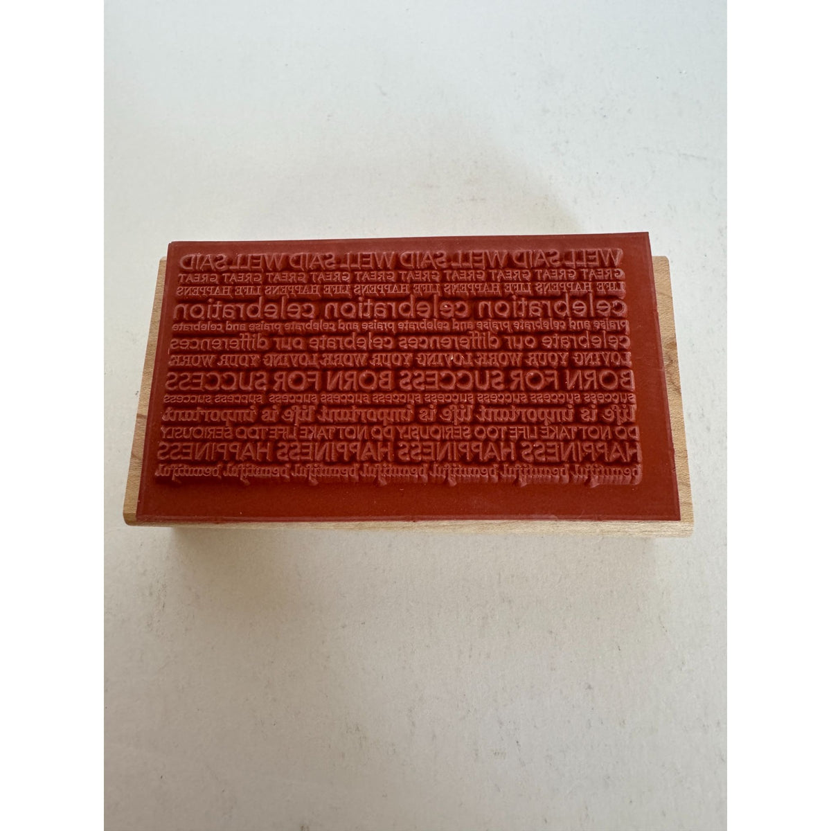 Stampin Up Rubber Stamp Block Well Said Great Life Happens Celebration Phrases