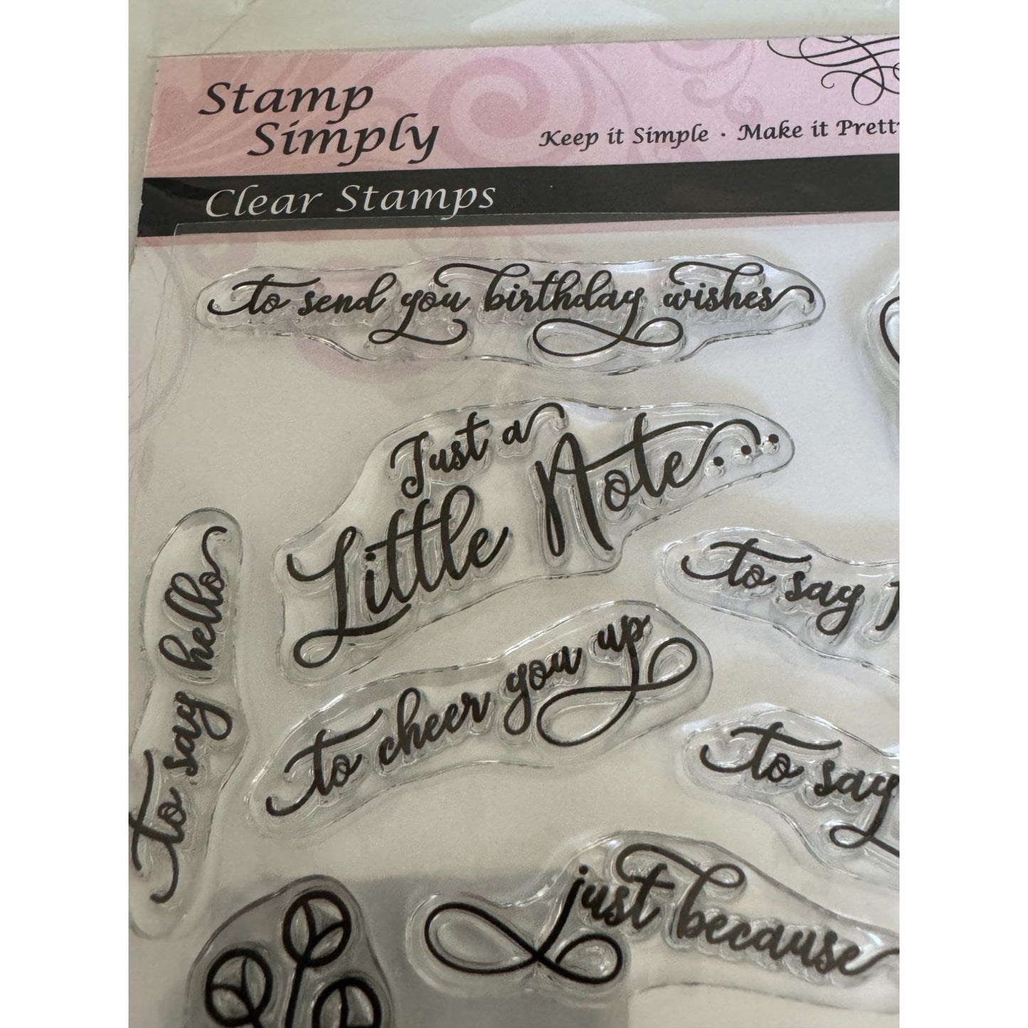 Stamp Simply Clear Stamps Set Floral Cluster Sentiments Spring Pansies Hello