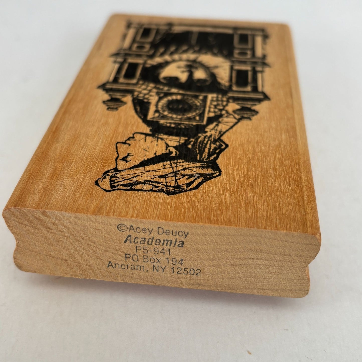 Acey Deucy Rubber Stamp Academia Renaissance Collage Architectural Historical Portrait Artistic Wood Mounted