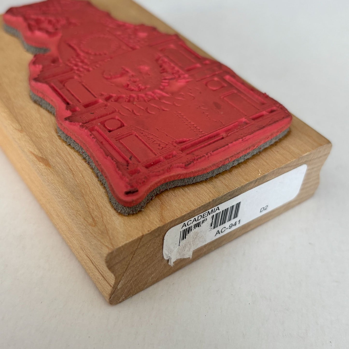 Acey Deucy Rubber Stamp Academia Renaissance Collage Architectural Historical Portrait Artistic Wood Mounted