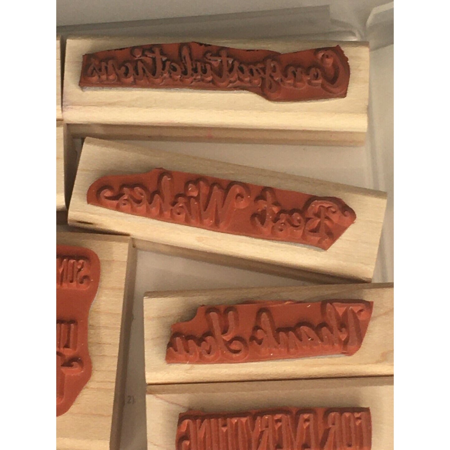 Stampin Up Petal Palette Rubber Stamp Set #1 Words Sayings Thank You Love Crafts