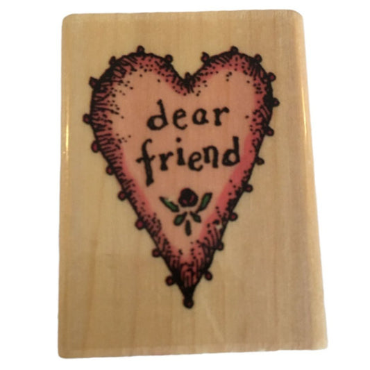 Holly Pond Hill Rubber Stamp Uptown Dear Friend Heart Card Making Word Sentiment