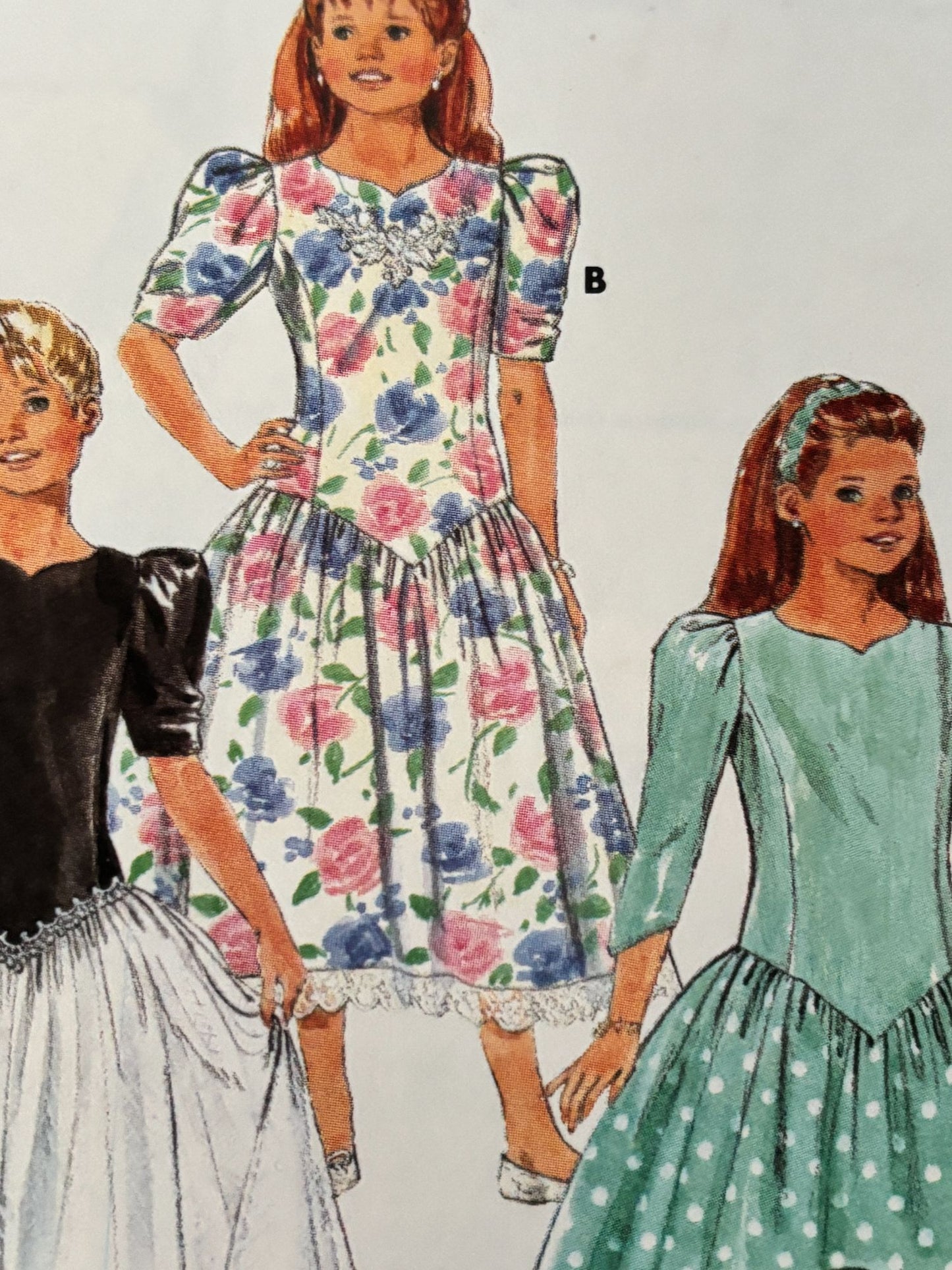 Butterick Sewing Pattern 6547 Flower Girl Dress Tea Length Party Tulle 7 8 10 UC