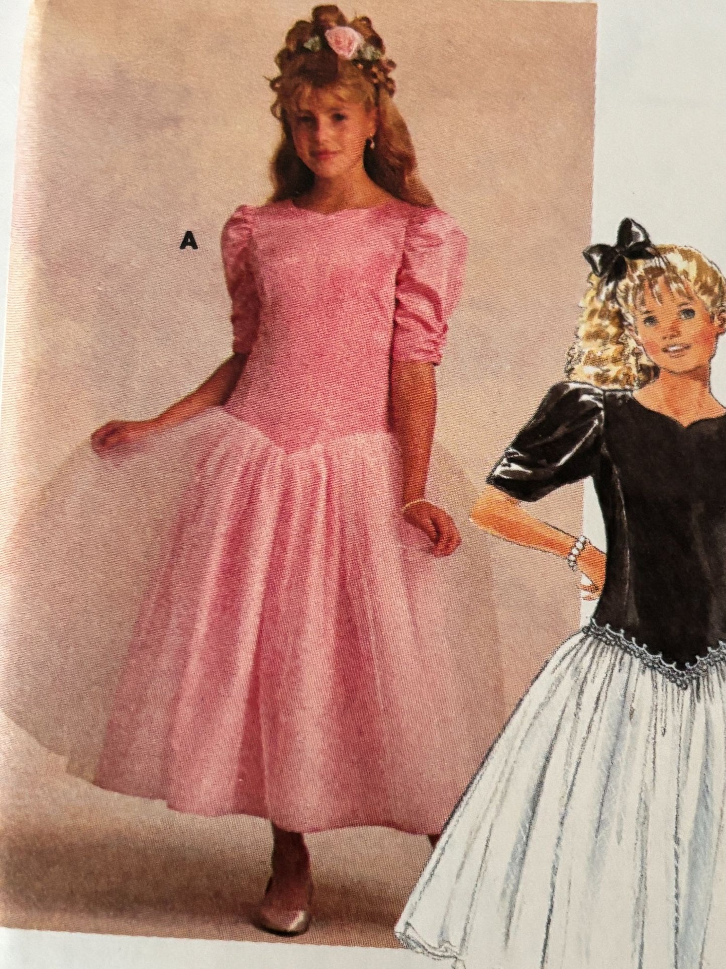 Butterick Sewing Pattern 6547 Flower Girl Dress Tea Length Party Tulle 7 8 10 UC