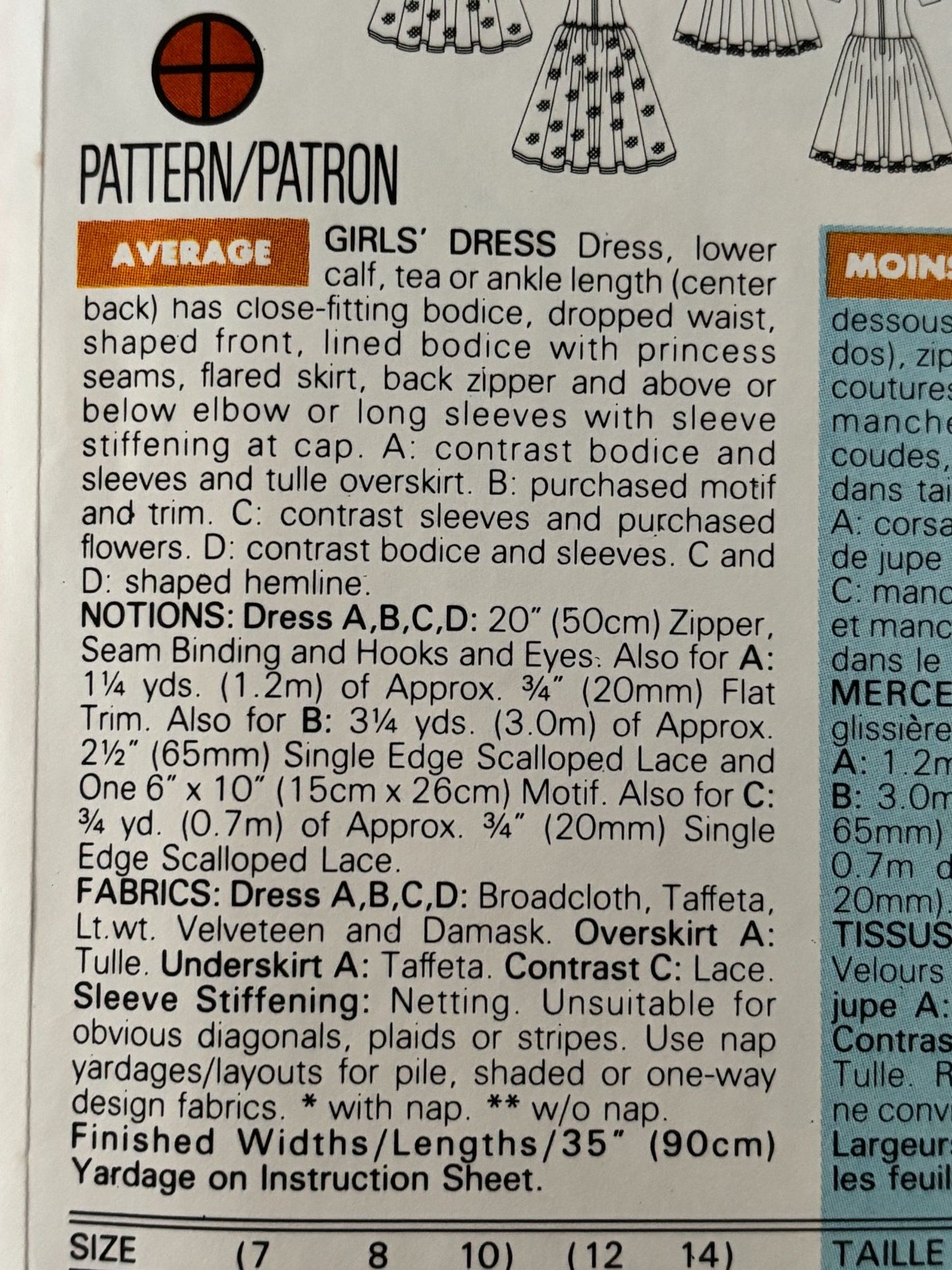 Butterick Sewing Pattern 6547 Flower Girl Dress Tea Length Party Tulle 7 8 10 UC