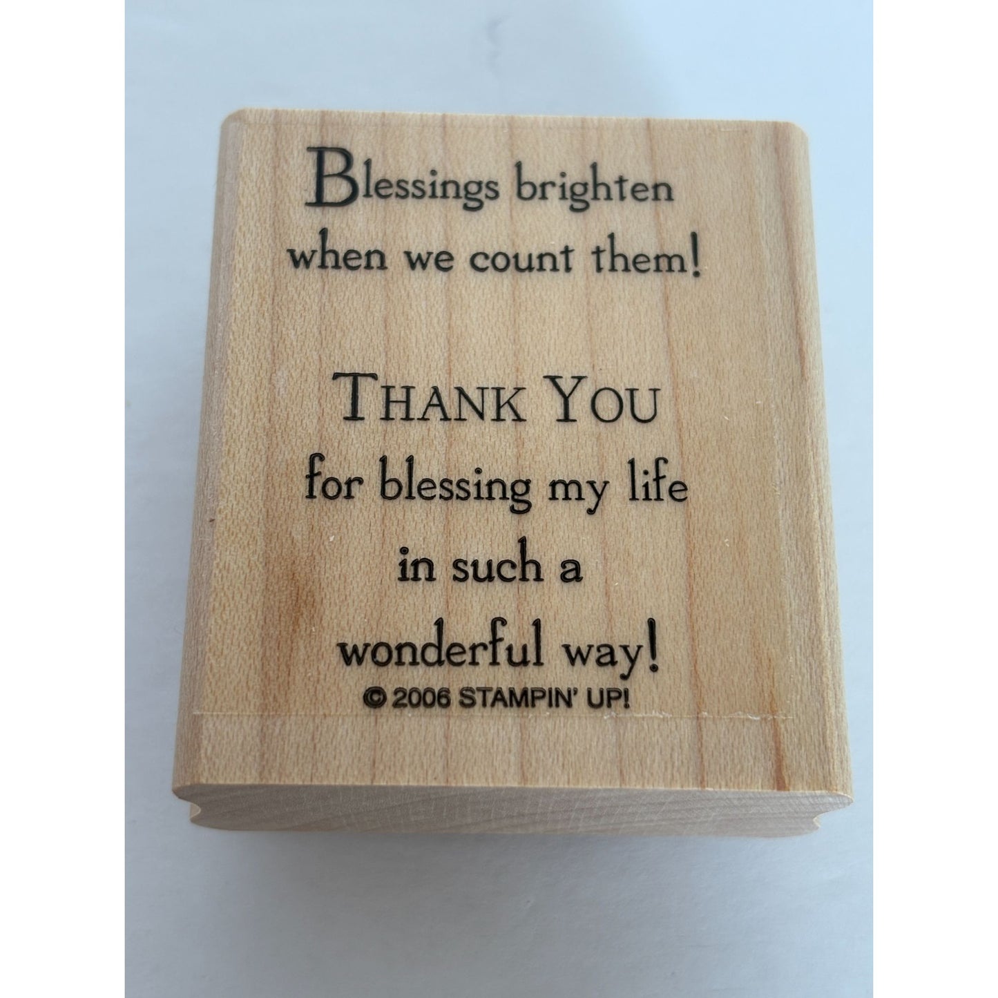 Stampin Up Rubber Stamp Blessings Brighten Thank You Card Making Friendship Word