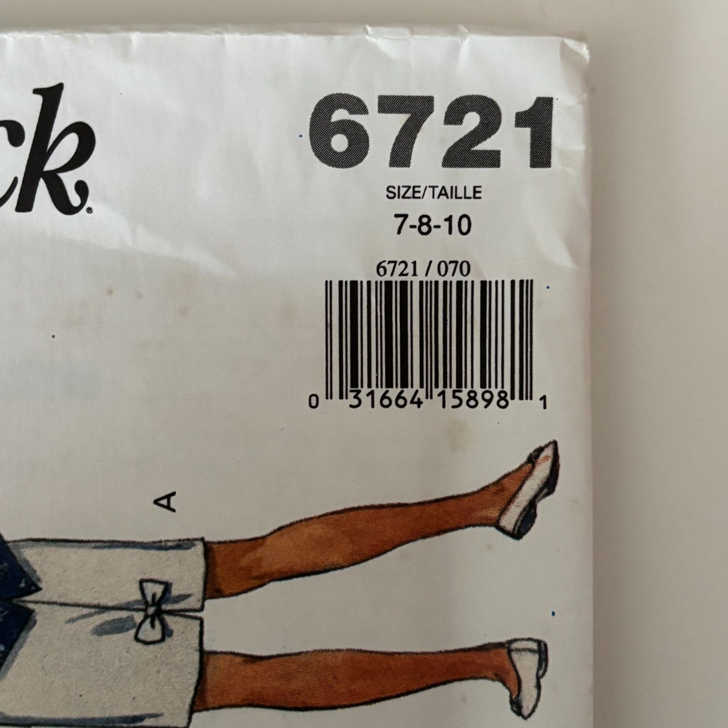 Butterick Sewing Pattern 6721 Girls Vest Top Skirt Shorts 90s Preppy Outfit 7-10 Uncut
