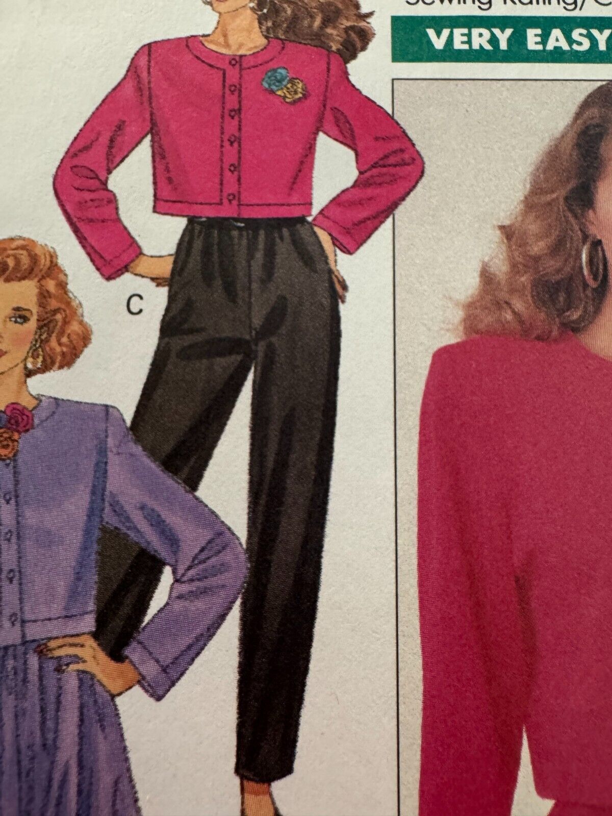 Butterick Sewing Pattern 6751 Jacket Skirt Pants Career Outfit 6 8 10 UC 1980s