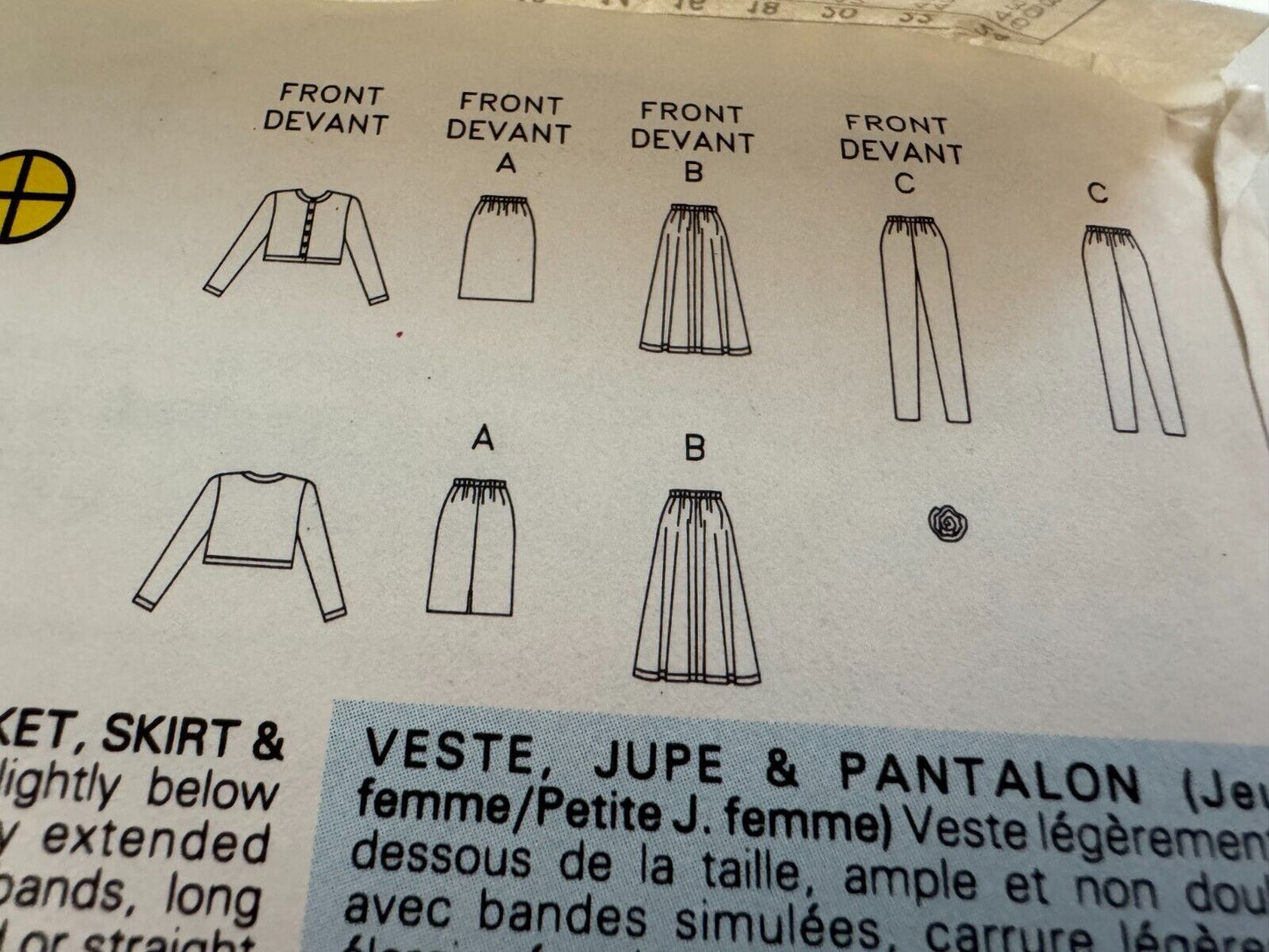 Butterick Sewing Pattern 6751 Jacket Skirt Pants Career Outfit 6 8 10 UC 1980s