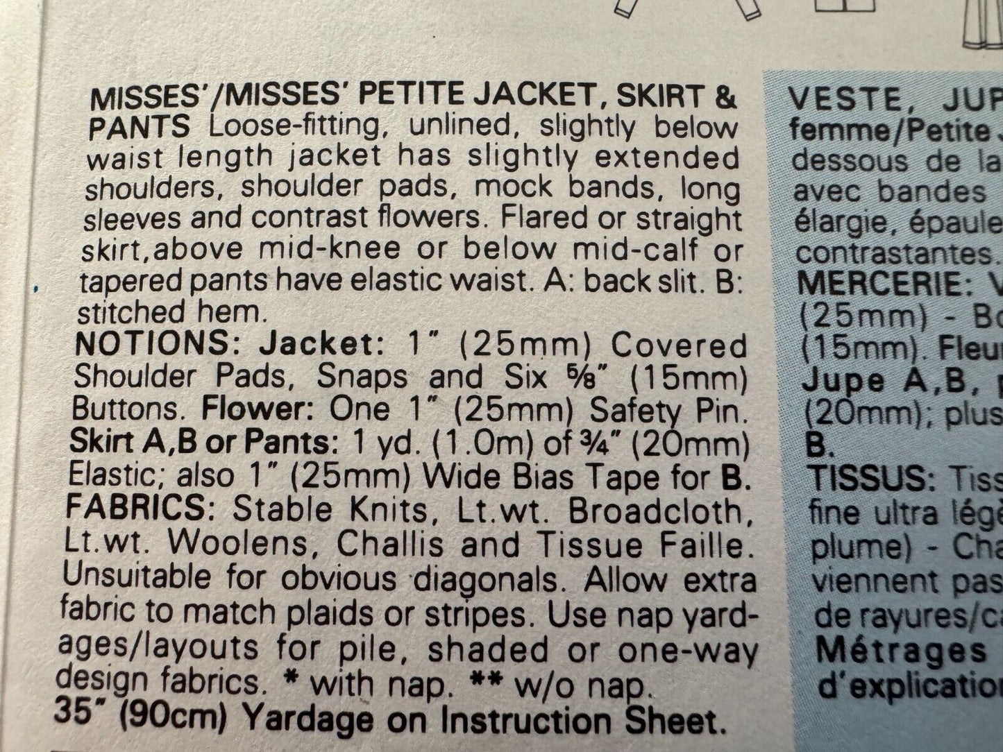 Butterick Sewing Pattern 6751 Jacket Skirt Pants Career Outfit 6 8 10 UC 1980s