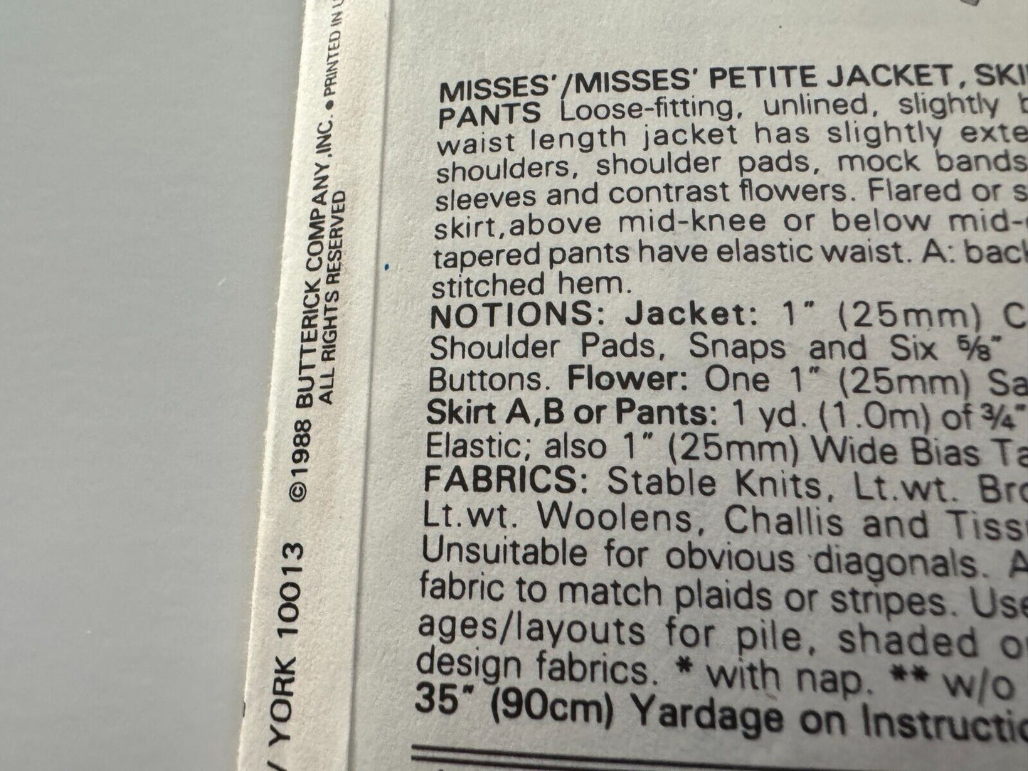 Butterick Sewing Pattern 6751 Jacket Skirt Pants Career Outfit 6 8 10 UC 1980s