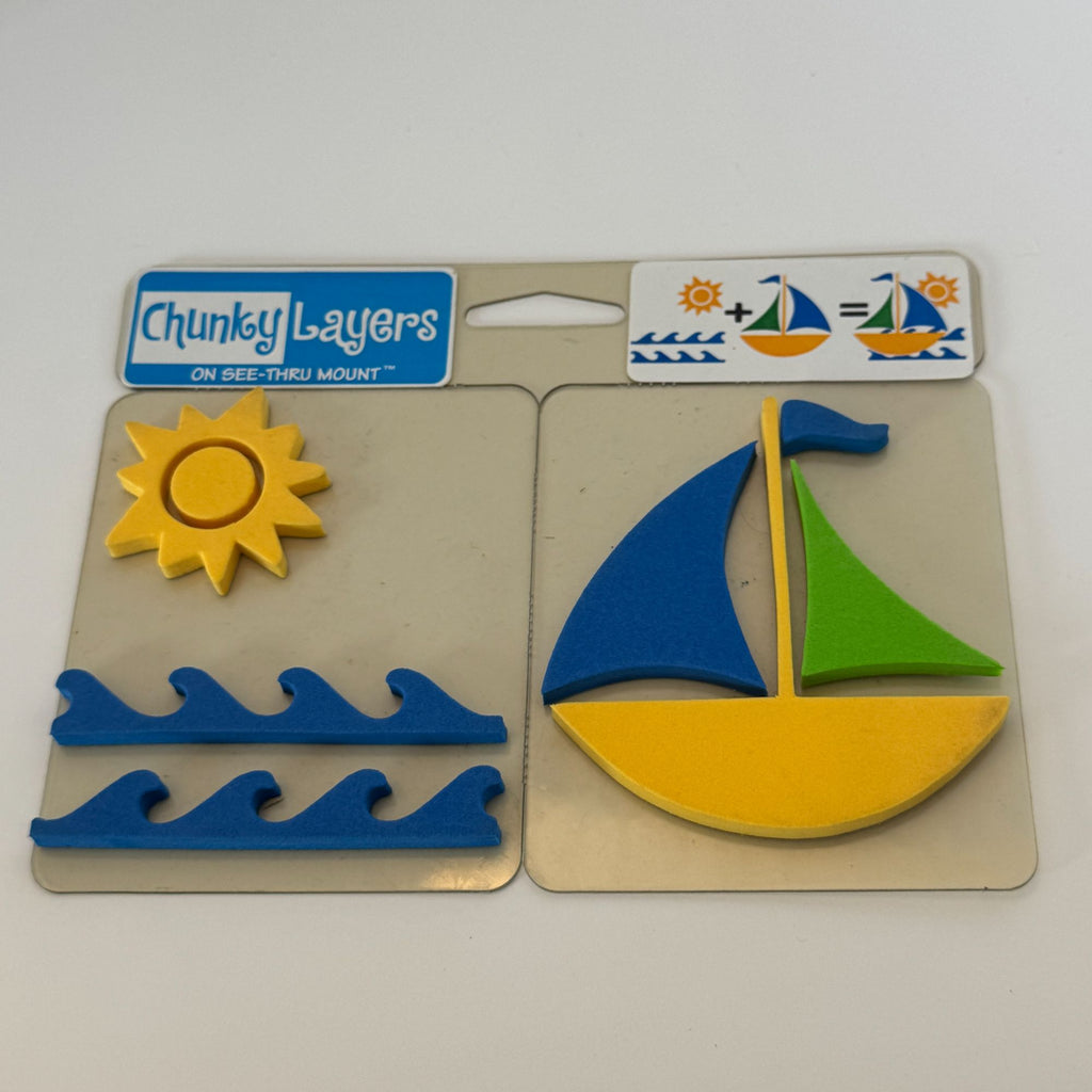 Chunky Layers Foam Stamps Craft Sailing Theme Sunshine Waves Beach Vacation Kids