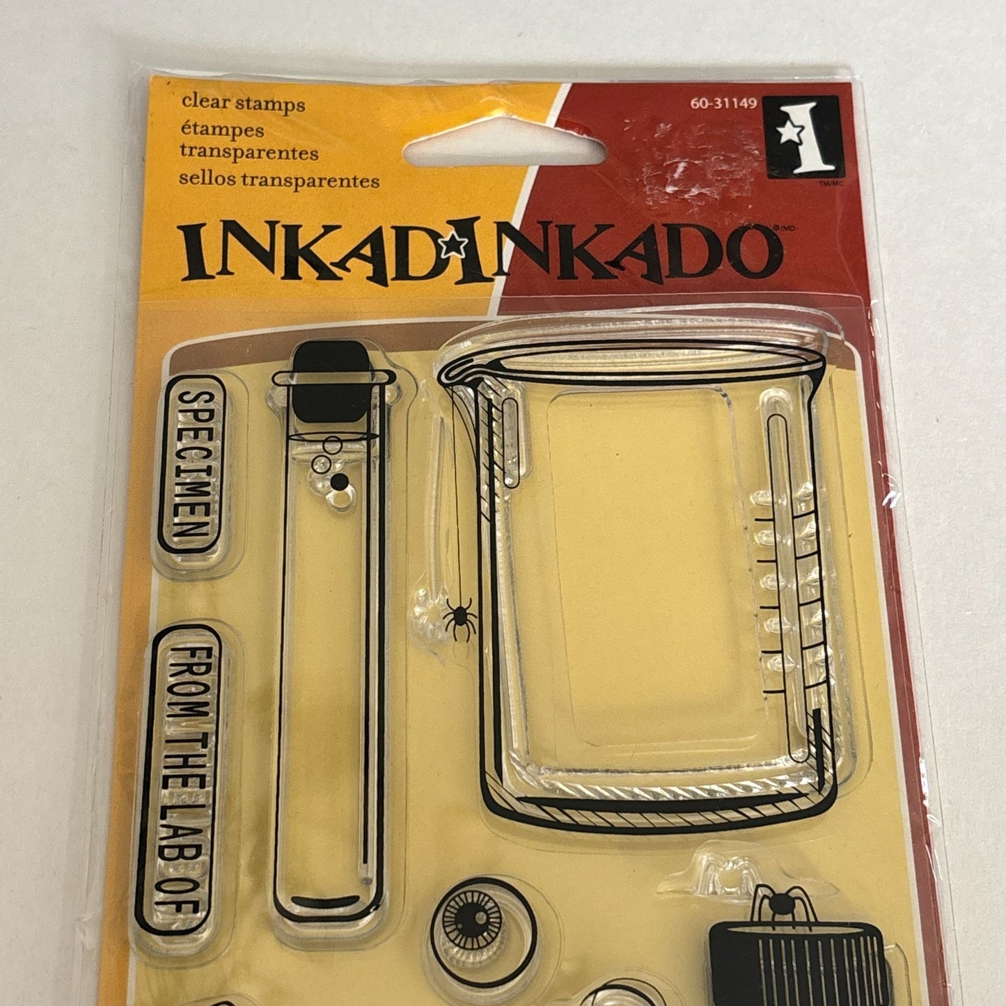 Inkadinkado Clear Stamps Set Test Tubes Halloween Lab Science Teacher Cardmaking Scrapbooking STEM Scientist